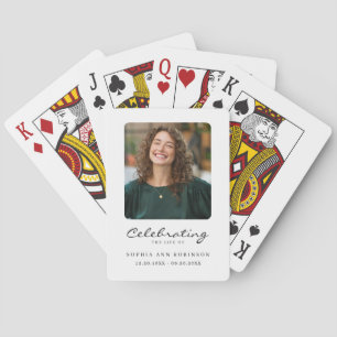 Celebration of Life Photo Memorial Keepsake Playing Cards