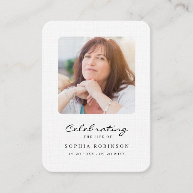 Celebration of Life Photo Memorial Prayer Card (Front)