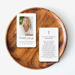 Celebration of Life Photo Memorial Prayer Card