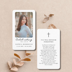 Celebration of Life Photo Memorial Prayer Card