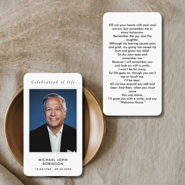 Celebration of Life Photo Memorial Prayer Card (Creator Uploaded)