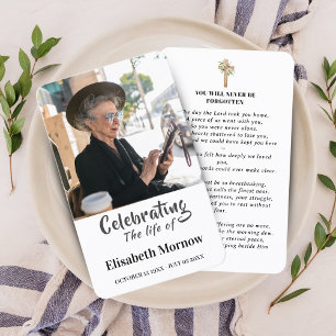 Celebration of Life Photo Memorial Prayer Card