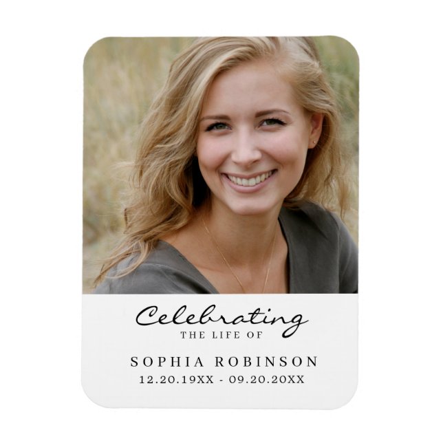 Celebration of Life Photo Memorial Prayer Keepsake Magnet (Vertical)