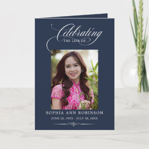 Celebration of Life Photo Memorial Program Card