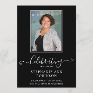 Celebration of Life Photo Order of Service Black Programme