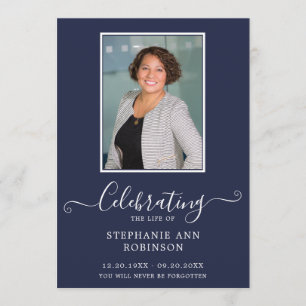 Celebration of Life Photo Order of Service Blue Programme