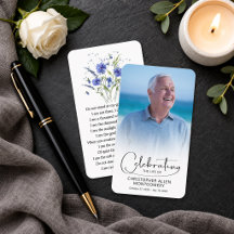 Celebration of Life Photo Prayer Card