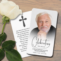 Celebration of Life Photo Prayer Card