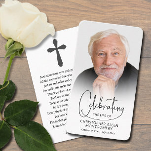 Celebration of Life Photo Prayer Card