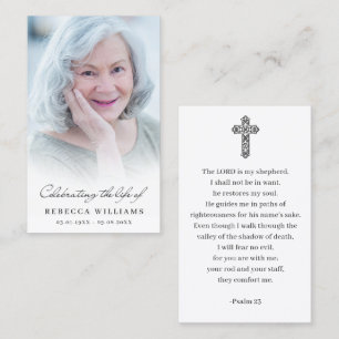 Celebration of Life Photo Prayer Sympathy Cards