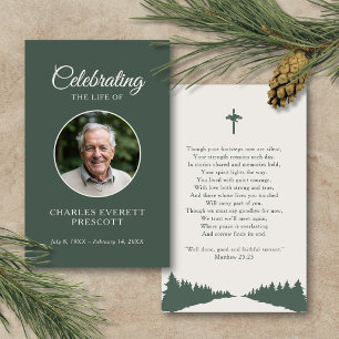 Celebration of Life Photo Scripture Cross Dove Business Card