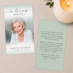 Celebration of Life Photo Sympathy Prayer Card