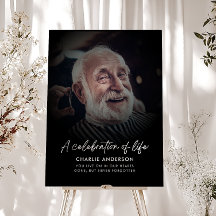 Celebration Of Life Photo & Text Memorial Sign