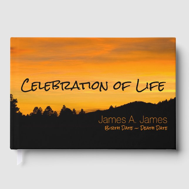 Celebration of Life Prairie Hills Sunset Memorial Guest Book (Front)
