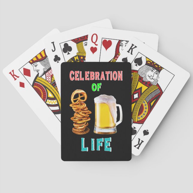 Celebration Of Life Pretzel Volksfest Oktoberfest Playing Cards (Back)