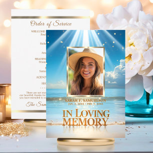 Celebration of Life Program Thank You Photo Beach