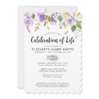 Celebration of Life Purple Floral Funeral Memorial