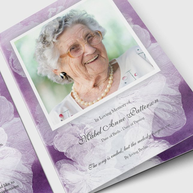 Celebration Of Life Purple Funeral Thank You Card (funeral,
thank you cards,
sympathy,
memorial,
celebration of life,
photo collage,
in loving memory,
)