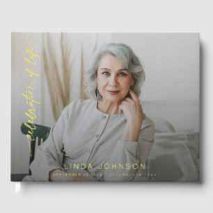 Celebration of Life Remembrance Photo Funeral Guest Book