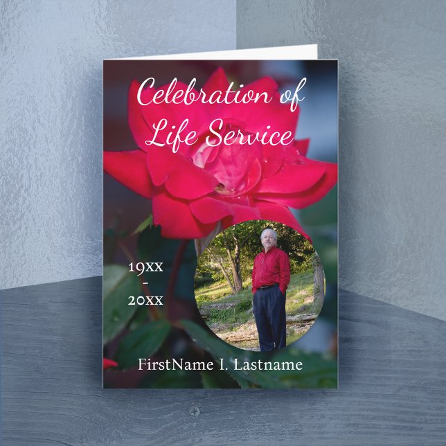 Celebration of Life & Service Agenda Bulletin Card (Creator Uploaded)