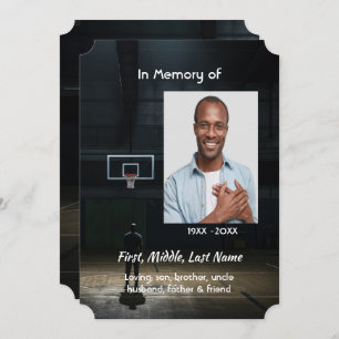 Celebration of Life Service Basketball Player Invitation