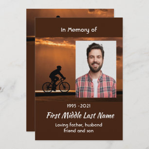 Celebration of Life Service Biking Cycling Bike Invitation