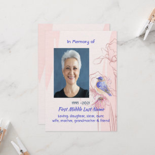 Celebration of Life Service Bluebird Garden Invitation