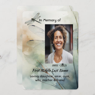 Celebration of Life Service Custom Dragonfly Invitation