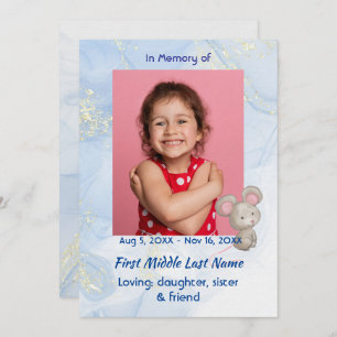 Celebration of Life Service Cute Mouse Children Invitation