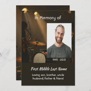 Celebration of Life Service  Drummer Drums Band  Invitation