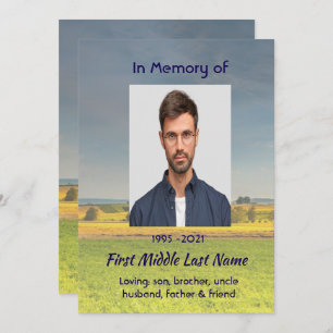 Celebration of Life Service  Farm Crop Prairie Save The Date