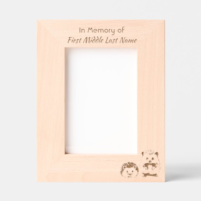 Celebration of Life Service Hedgehog Children Etched Frames (Front)