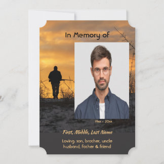 Celebration of Life Service  Hunter Hunting Game  Invitation