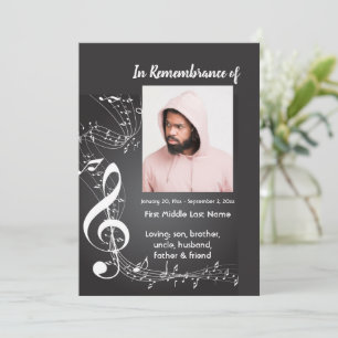 Celebration of Life Service Invite Music Notes