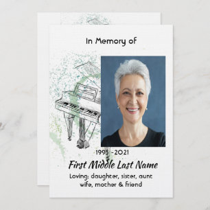 Celebration of Life Service Invite Piano Musician
