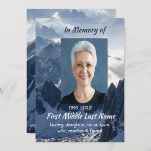Celebration of Life Service Mountains Alpine Invitation