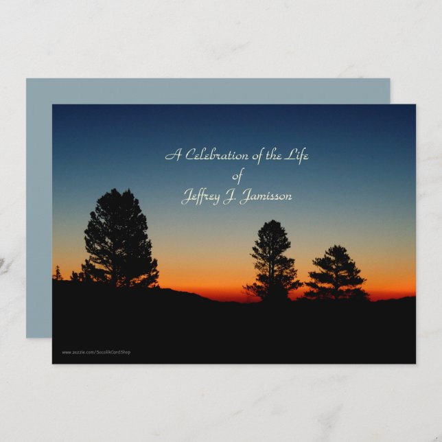 Celebration of Life, Sierra Sunrise, Mountain Invitation (Front/Back)