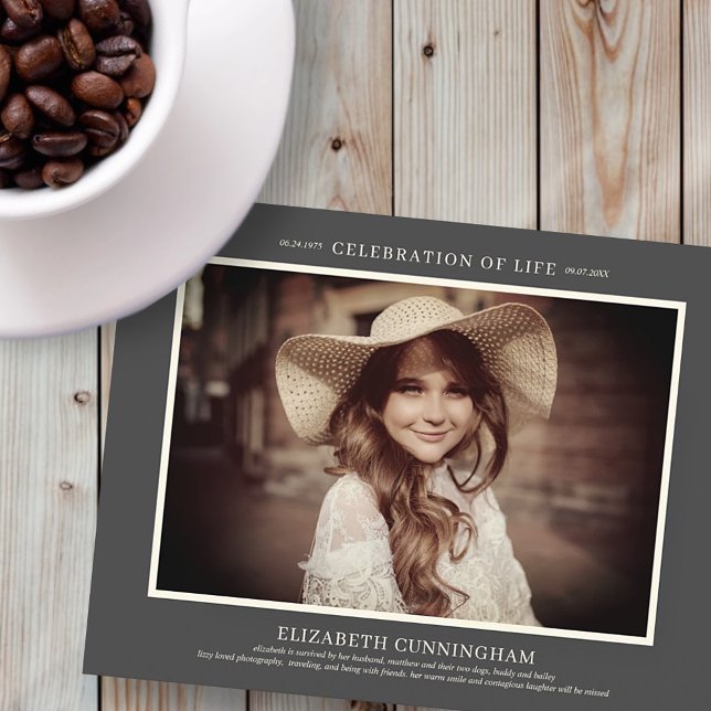Celebration of Life Simple Chic Elegant Photo Invitation Postcard (Creator Uploaded)
