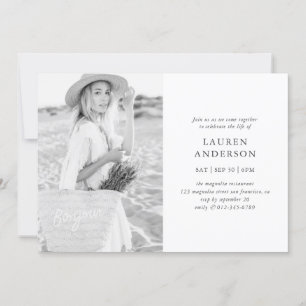 Celebration of Life Simple Modern Chic Photo Invitation