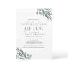 Celebration Of Life Simple Modern Invitation