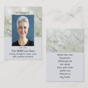 Celebration of Life Snowdrop Flowers Business Card