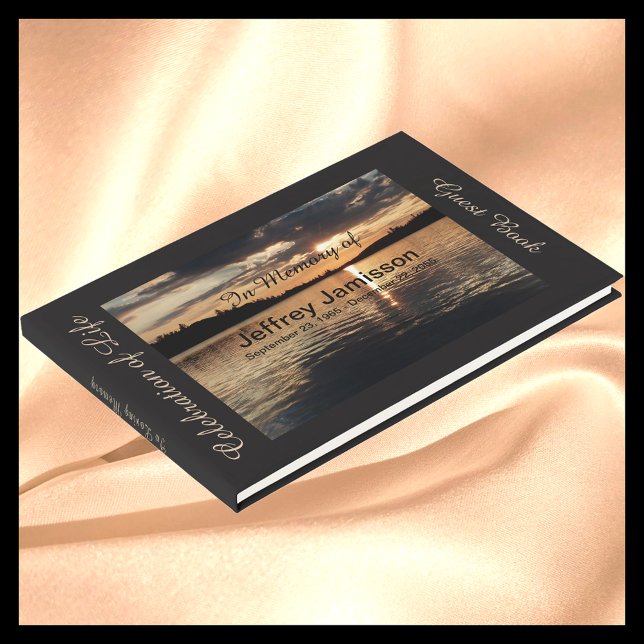 Celebration of Life, Sunset at Lake, Name, Guest Book (Creator Uploaded)