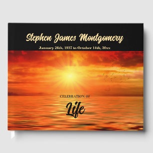 Celebration of Life Sunset Ocean Horizon Guest Book