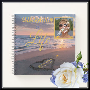 Celebration Of Life Sunset Ocean Photo Register  Notebook