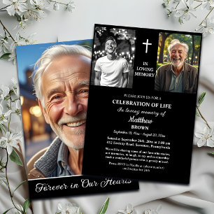 Celebration Of Life Then And Now 3 Photos Funeral Invitation
