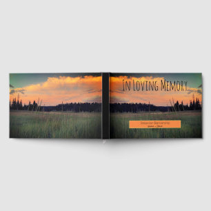 Celebration of Life Tranquil Sunset Custom Photo Guest Book