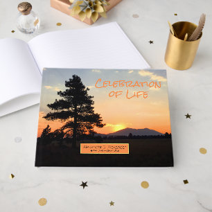 Celebration of Life Tranquil Sunset Photo Memorial Guest Book