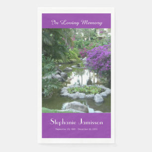 Celebration of Life Tropical Scene Purple Flowers Napkin