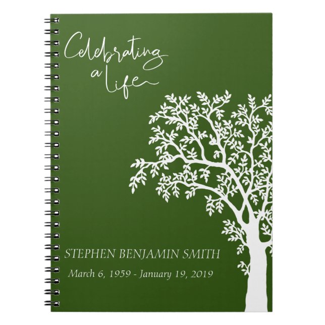 Celebration of Life White Tree  Guest book (Front)