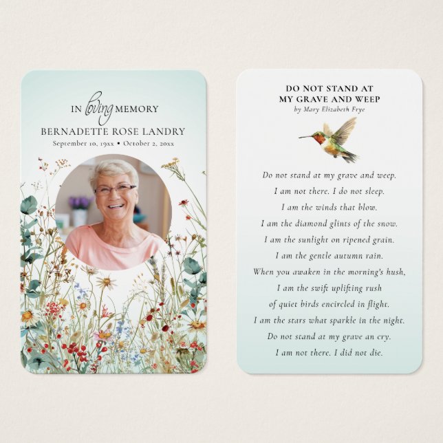 Celebration of Life Wildflowers Hummingbird (Front & Back)